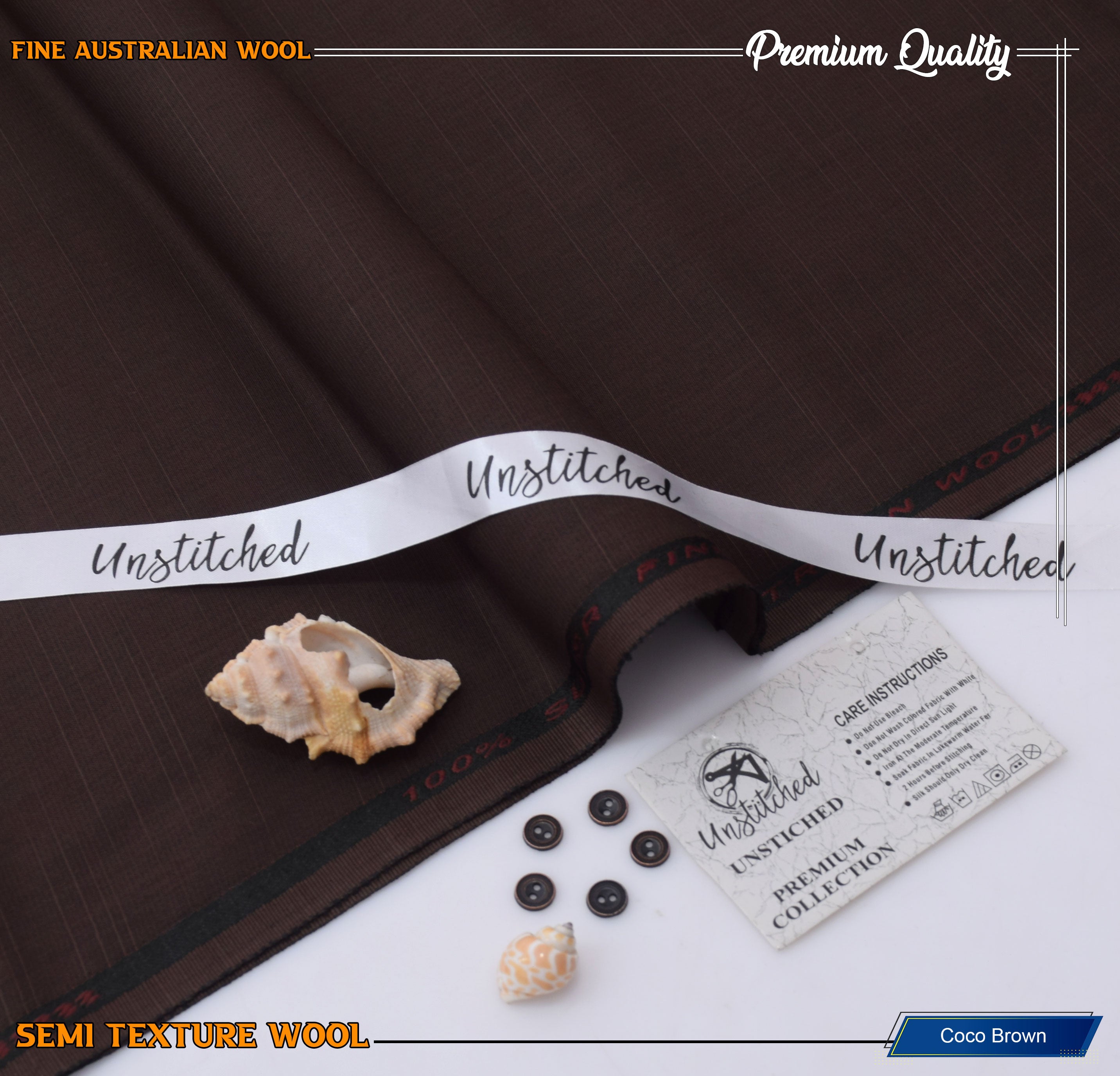 Fine Australian Wool -  Coco Brown