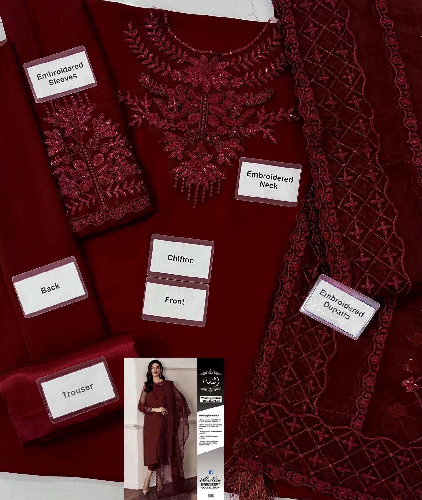 Baroque Unstitched Embroidered Chiffon D-004