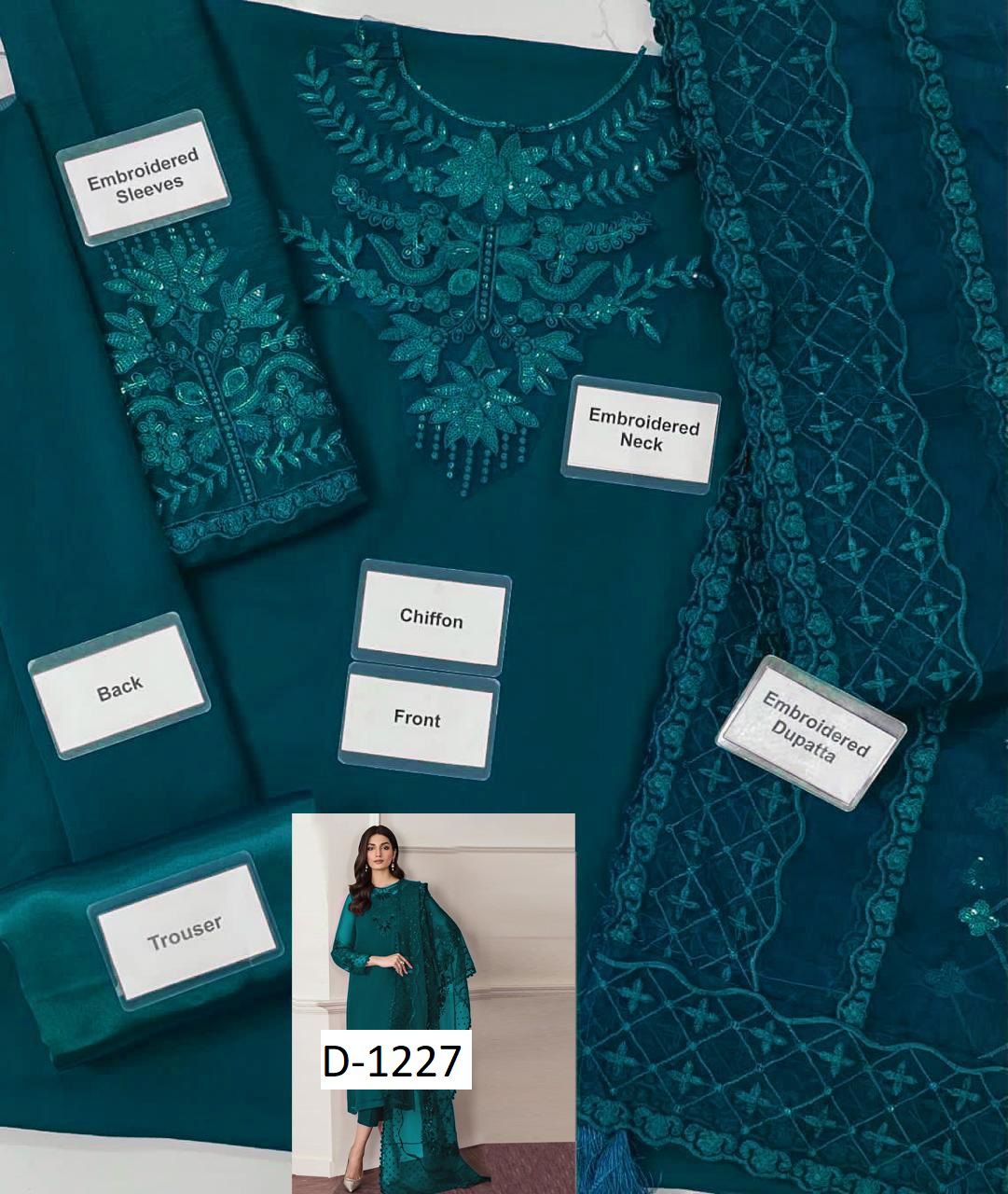 Baroque Unstitched Embroidered Chiffon D-003