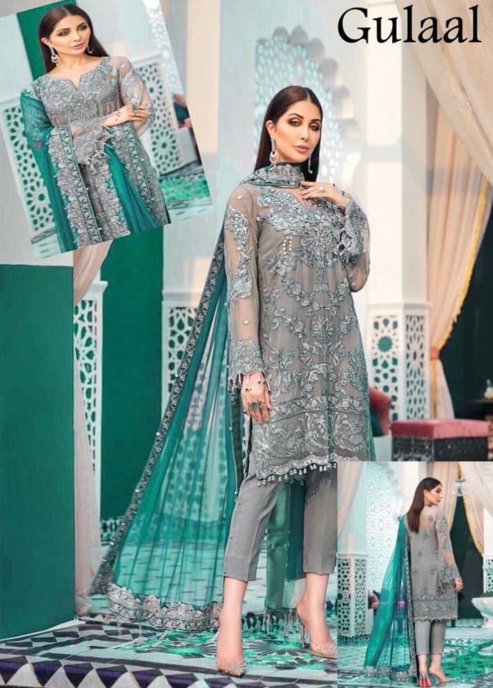 Gulaal Bridal Wear Unstitched Embroidered D-001