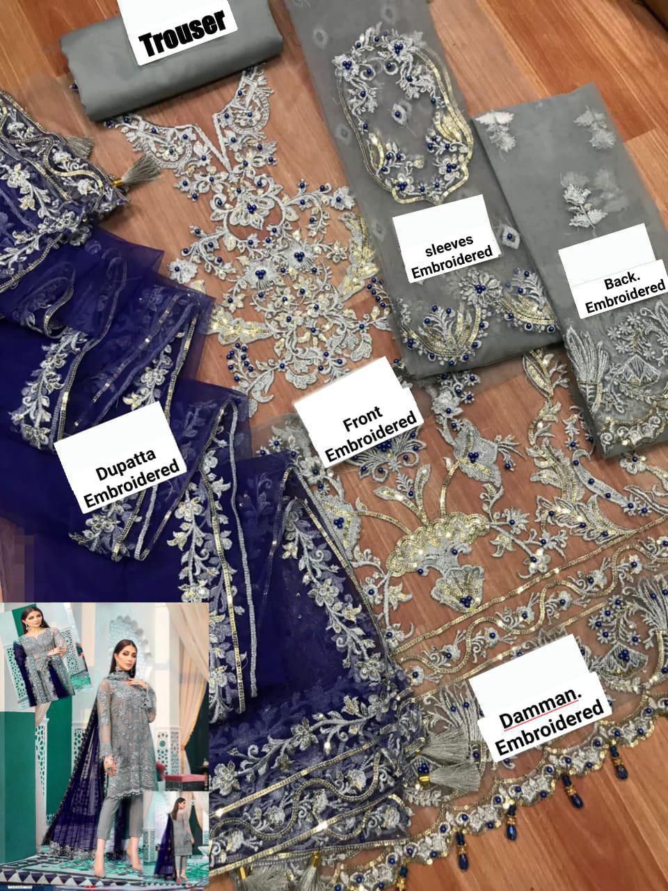 Gulaal Bridal Wear Unstitched Embroidered D-004