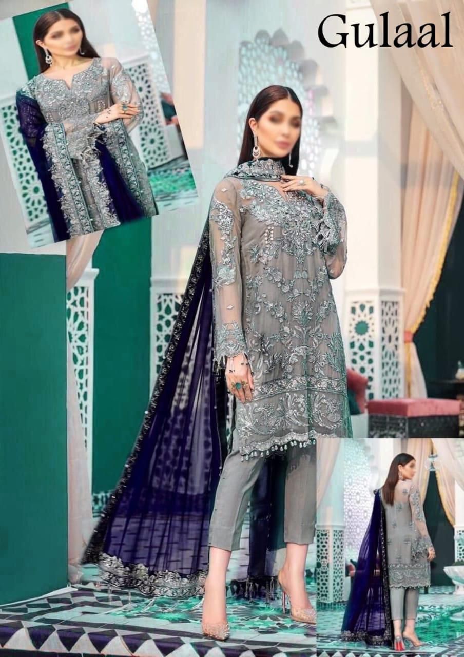 Gulaal Bridal Wear Unstitched Embroidered D-004