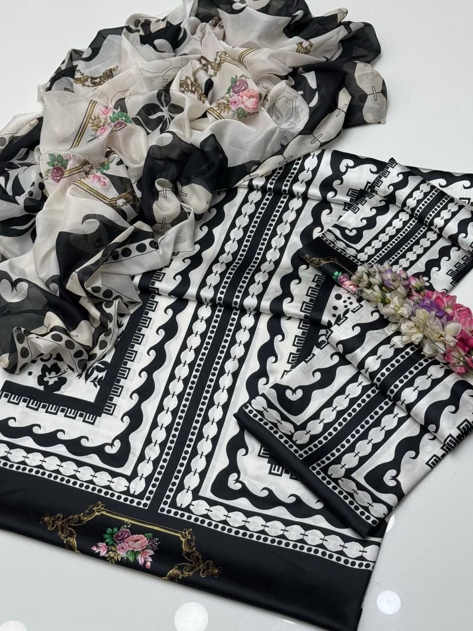 LULUSAR Shamooz Silk Printed 3Piece D-003