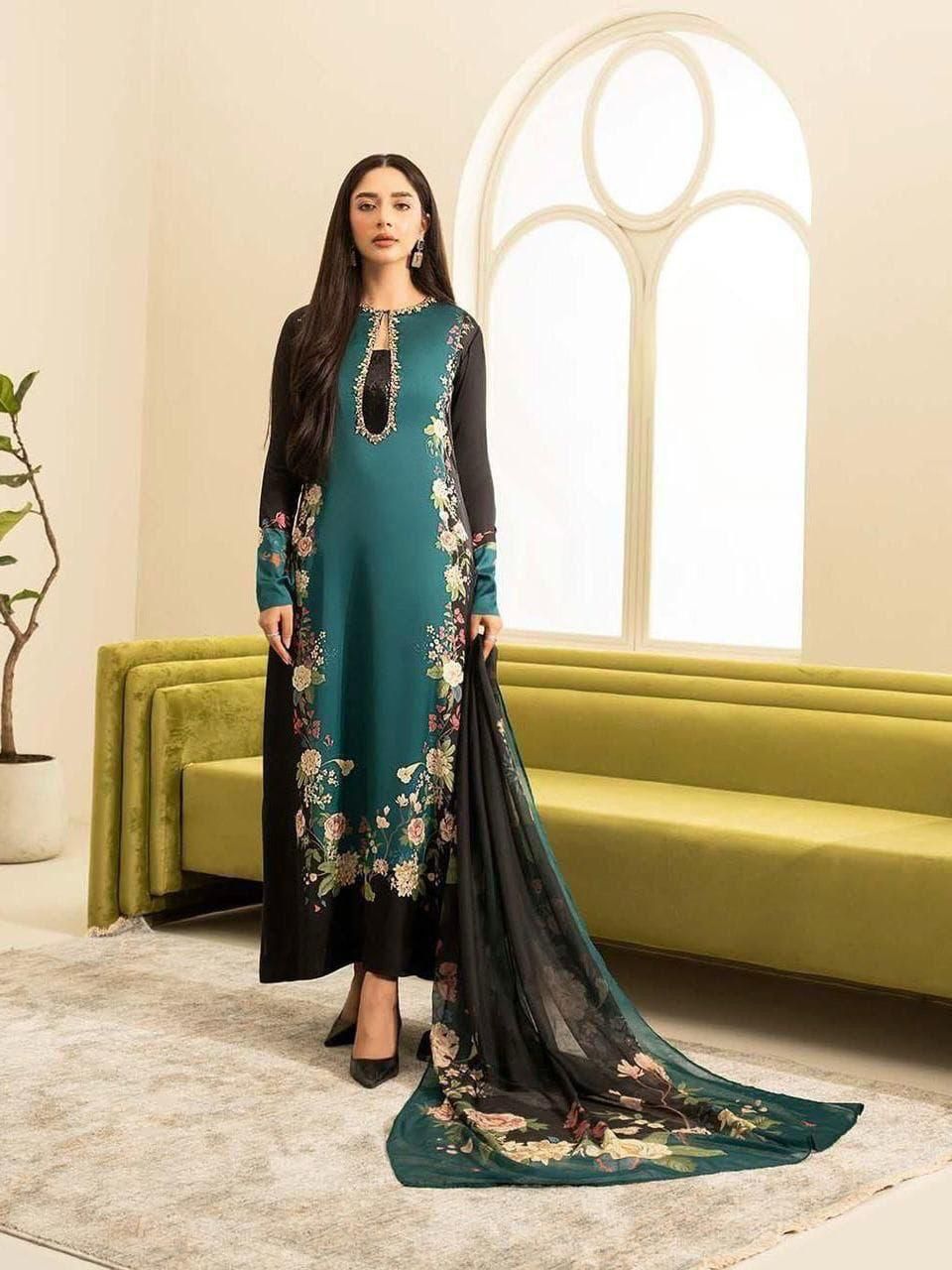 LULUSAR Shamooz Silk Printed 3Piece D-008