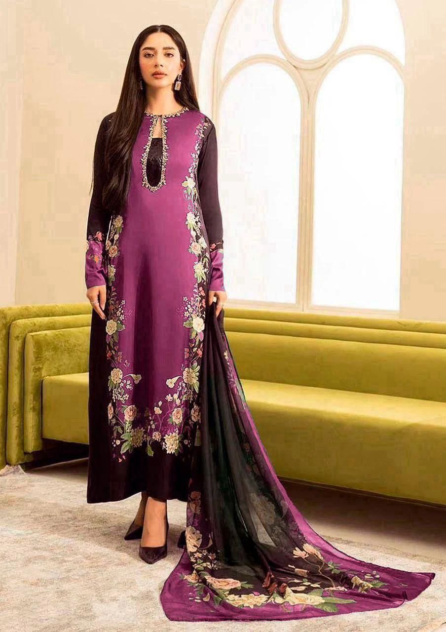 LULUSAR Shamooz Silk Printed 3Piece D-009