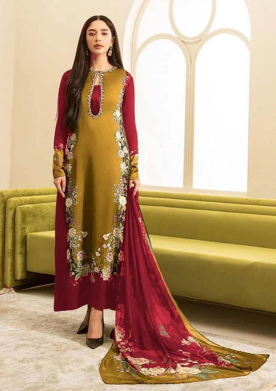 LULUSAR Shamooz Silk Printed 3Piece D-010