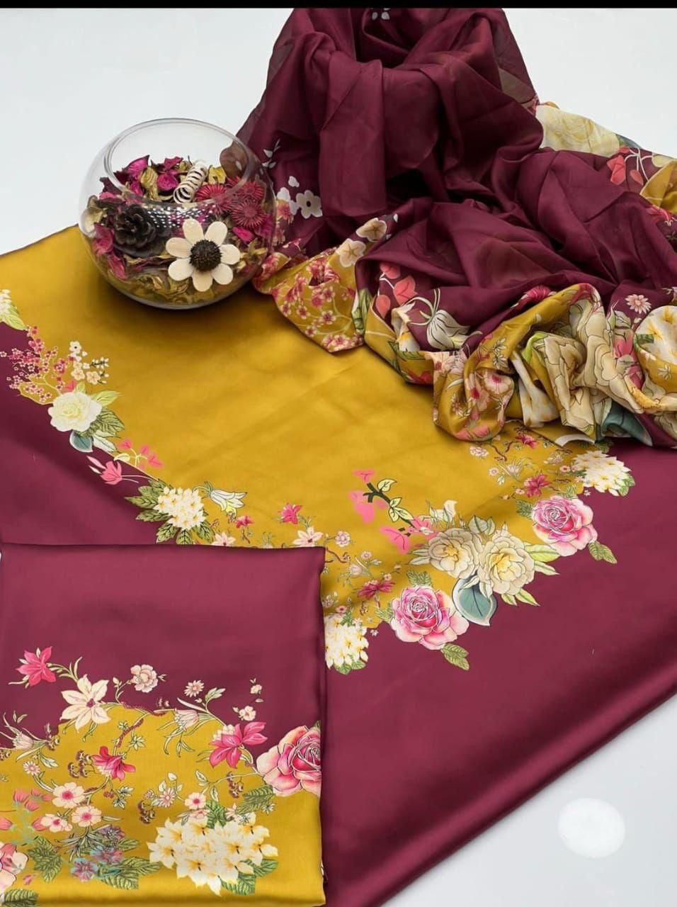 LULUSAR Shamooz Silk Printed 3Piece D-010