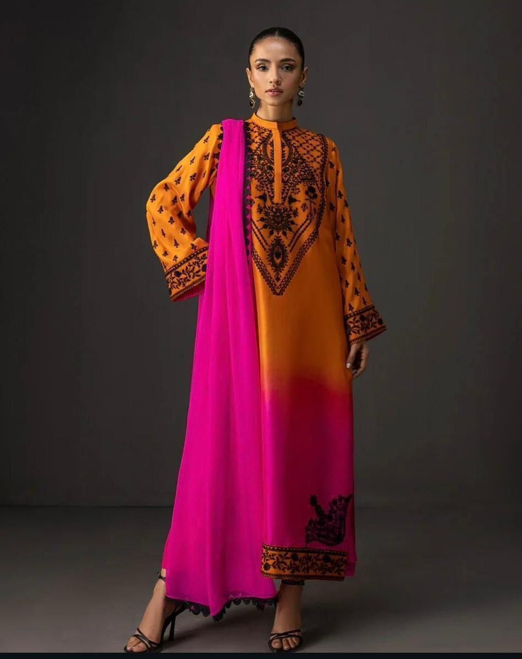 LULUSAR Shamooz Silk Printed 3Piece D-013
