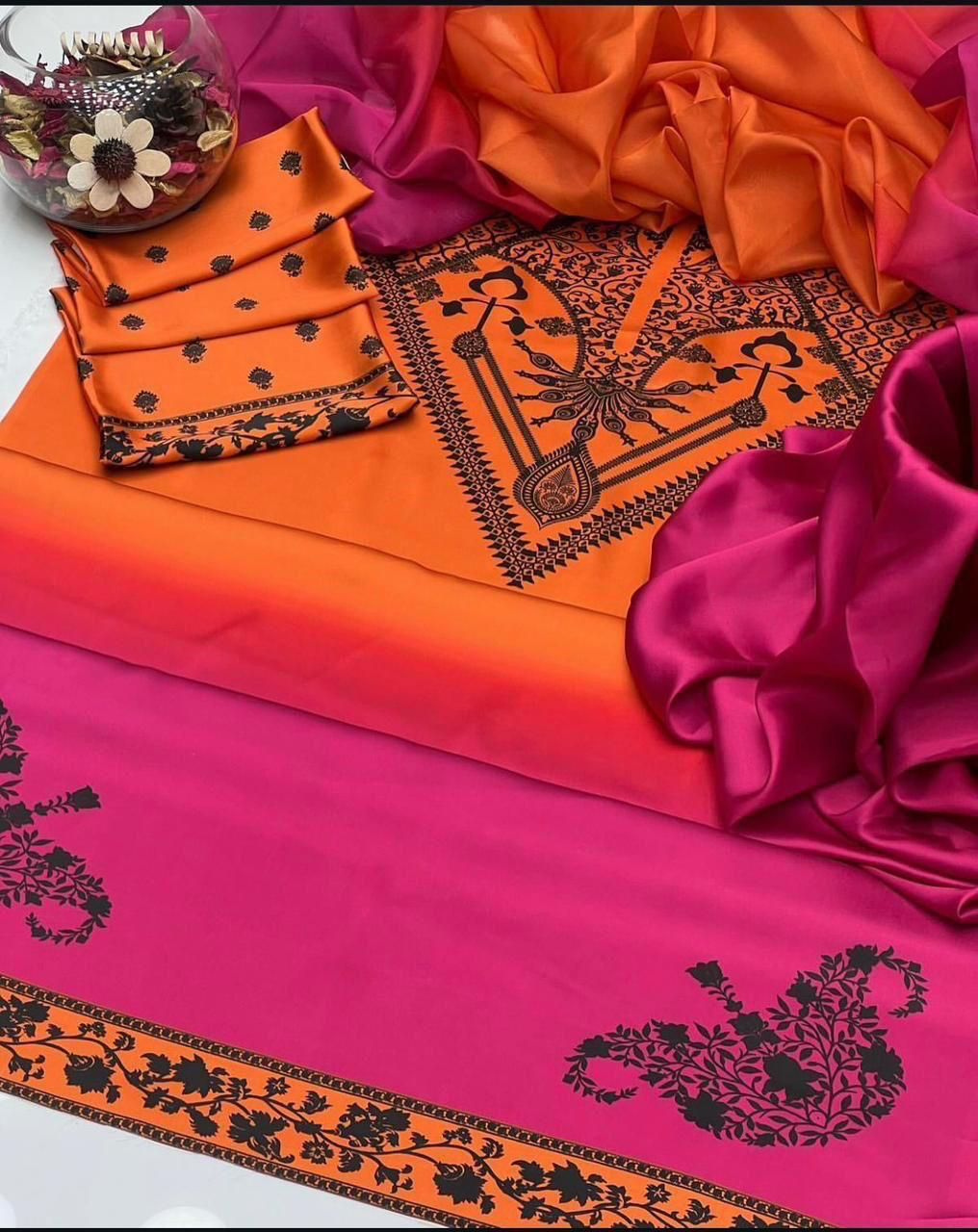 LULUSAR Shamooz Silk Printed 3Piece D-013