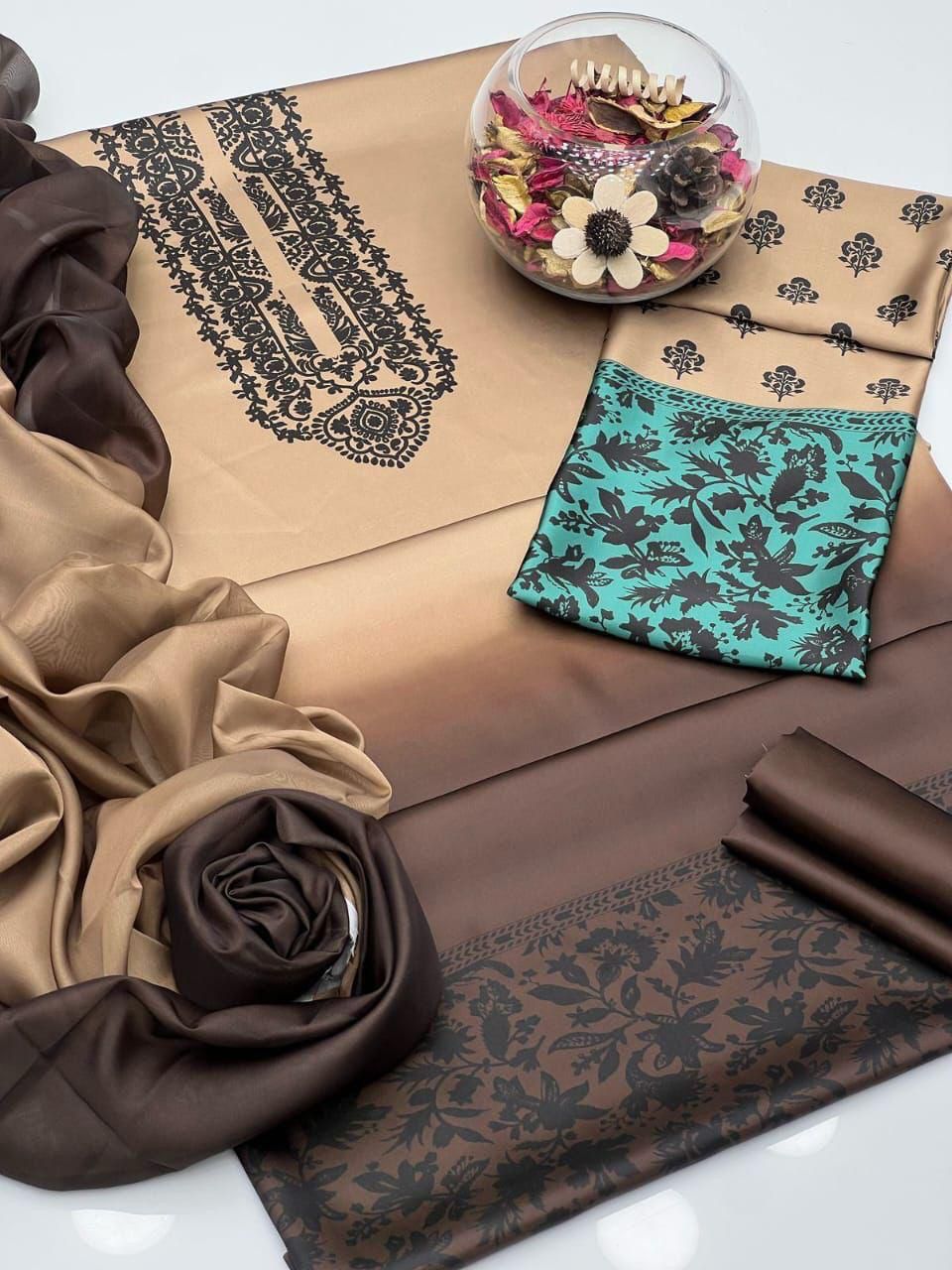 LULUSAR Shamooz Silk Printed 3Piece D-015