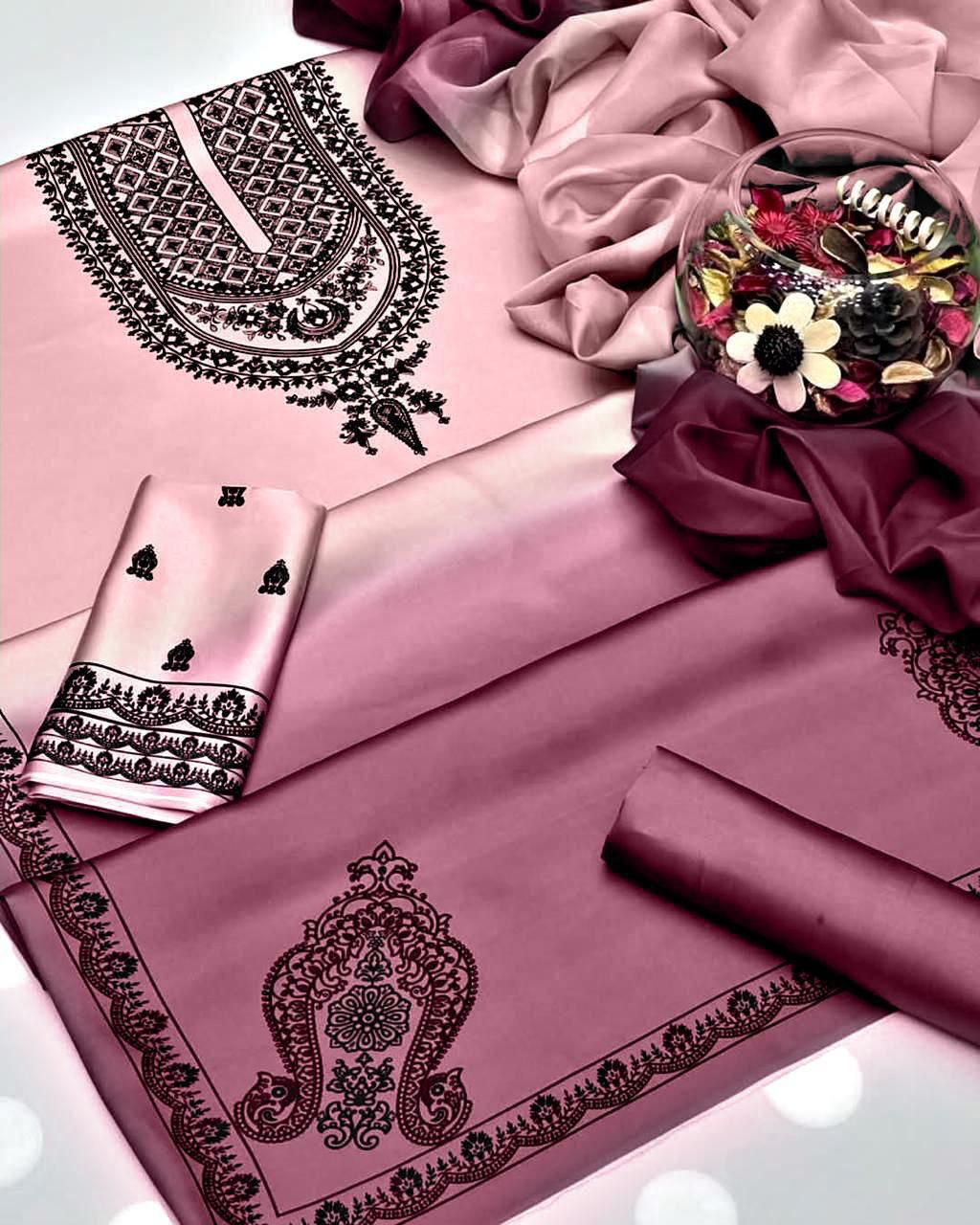LULUSAR Shamooz Silk Printed 3Piece D-016