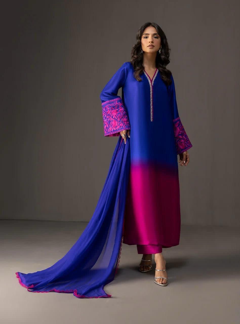 LULUSAR Shamooz Silk Printed 3Piece D-017