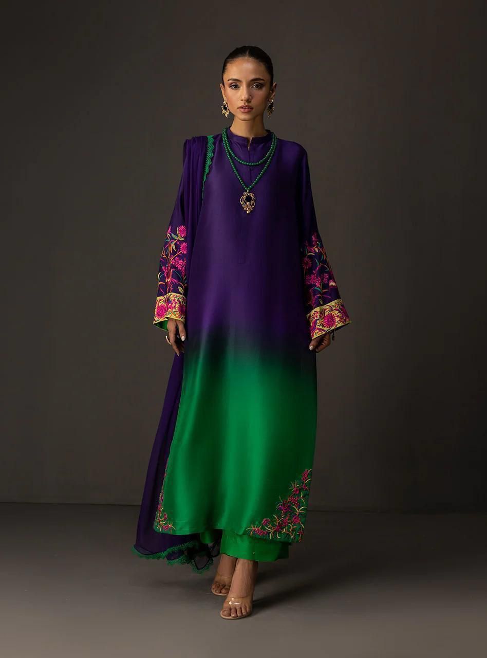 LULUSAR Shamooz Silk Printed 3Piece D-018