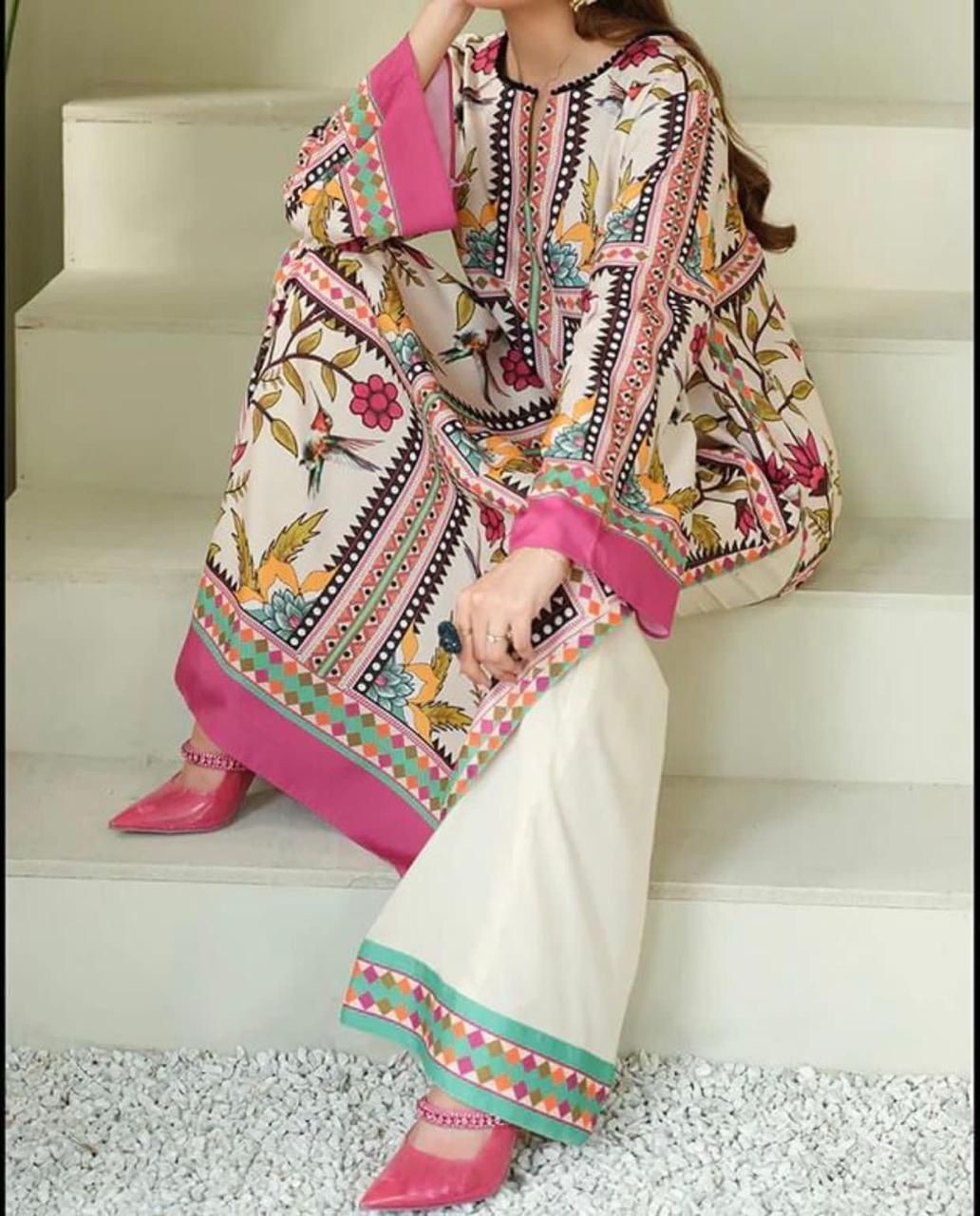 LULUSAR Shamooz Silk Printed 3Piece D-033