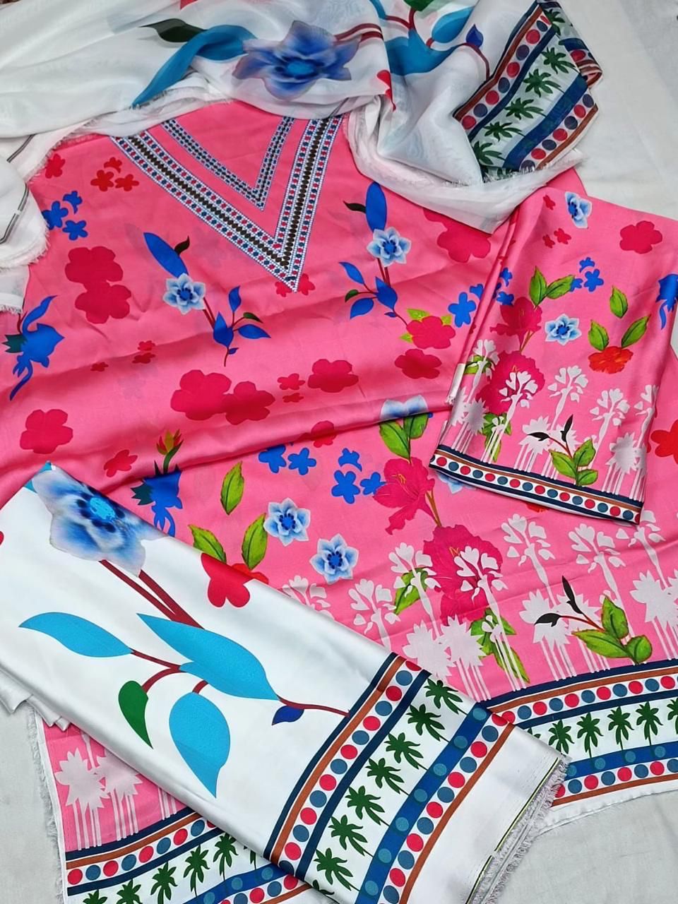 LULUSAR Shamooz Silk Printed 3Piece D-034