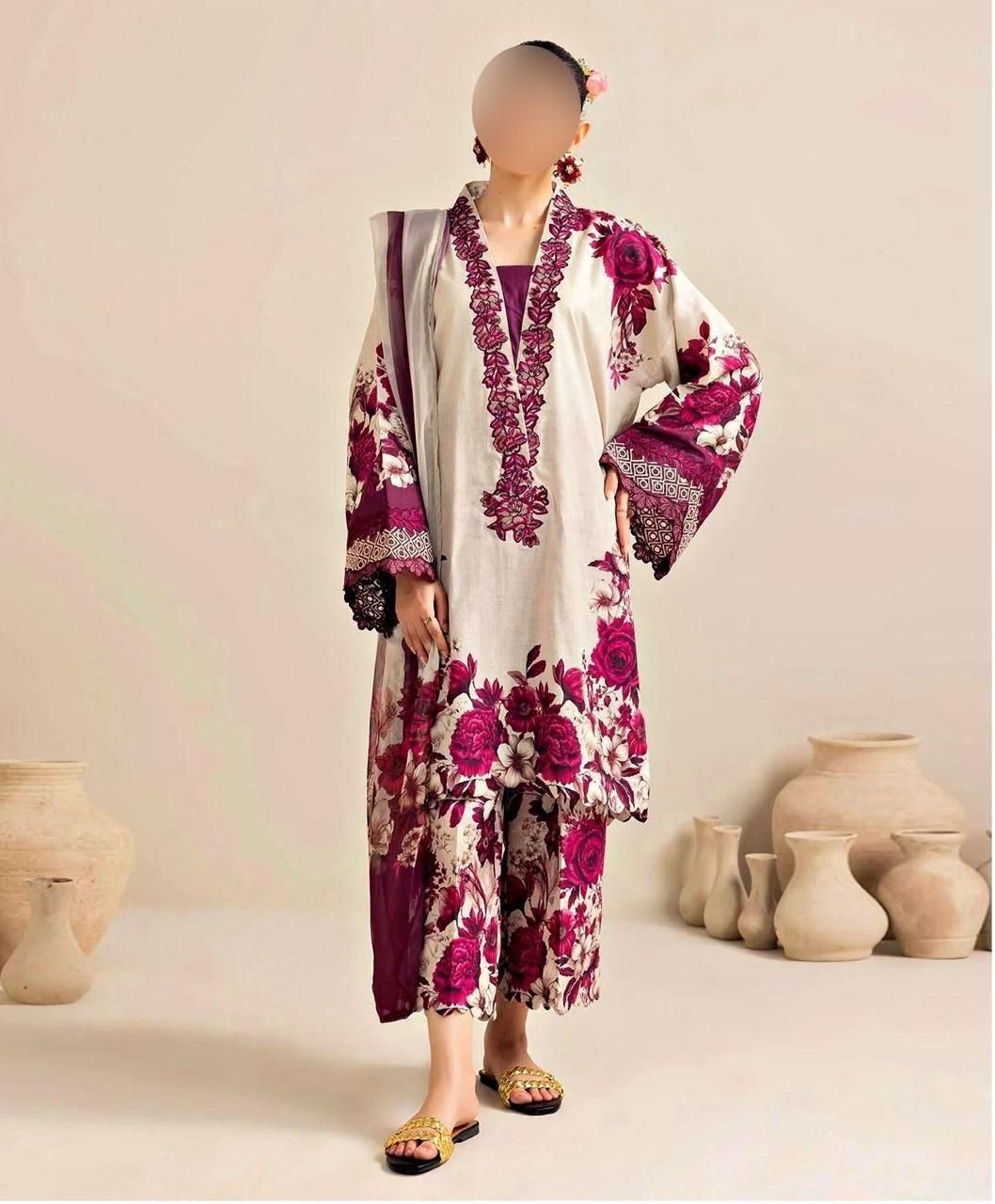 LULUSAR Shamooz Silk Printed 3Piece D-037