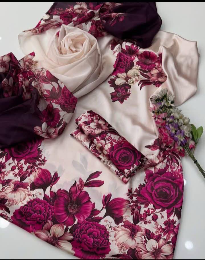 LULUSAR Shamooz Silk Printed 3Piece D-037
