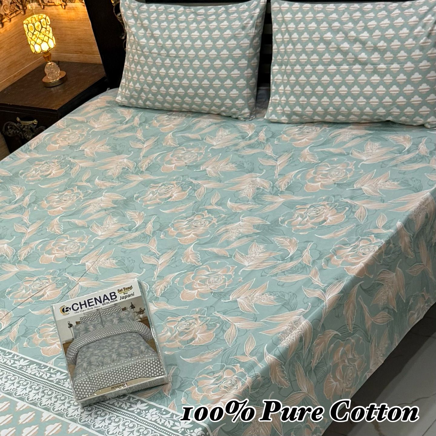 Pure Cotton Bedsheet 3Piece Set D-001