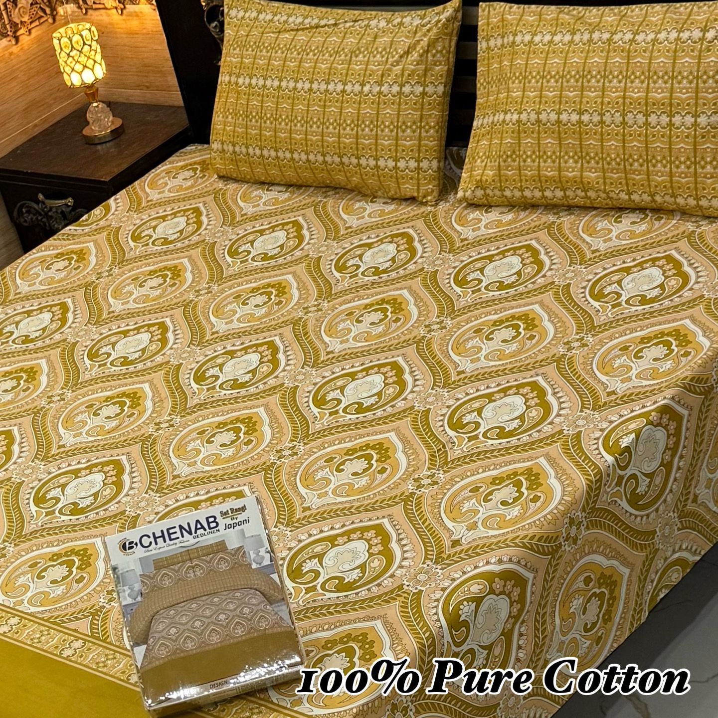 Pure Cotton Bedsheet 3Piece Set D-002