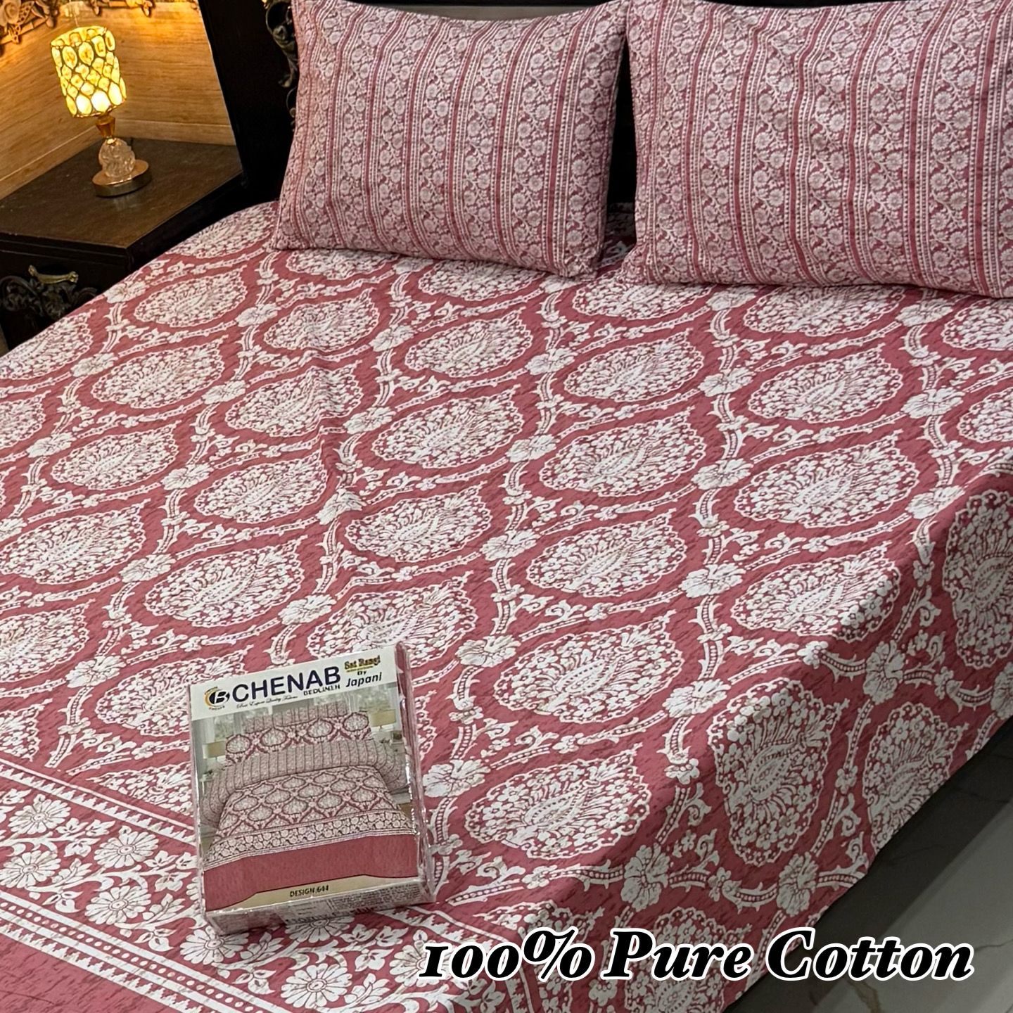 Pure Cotton Bedsheet 3Piece Set D-005