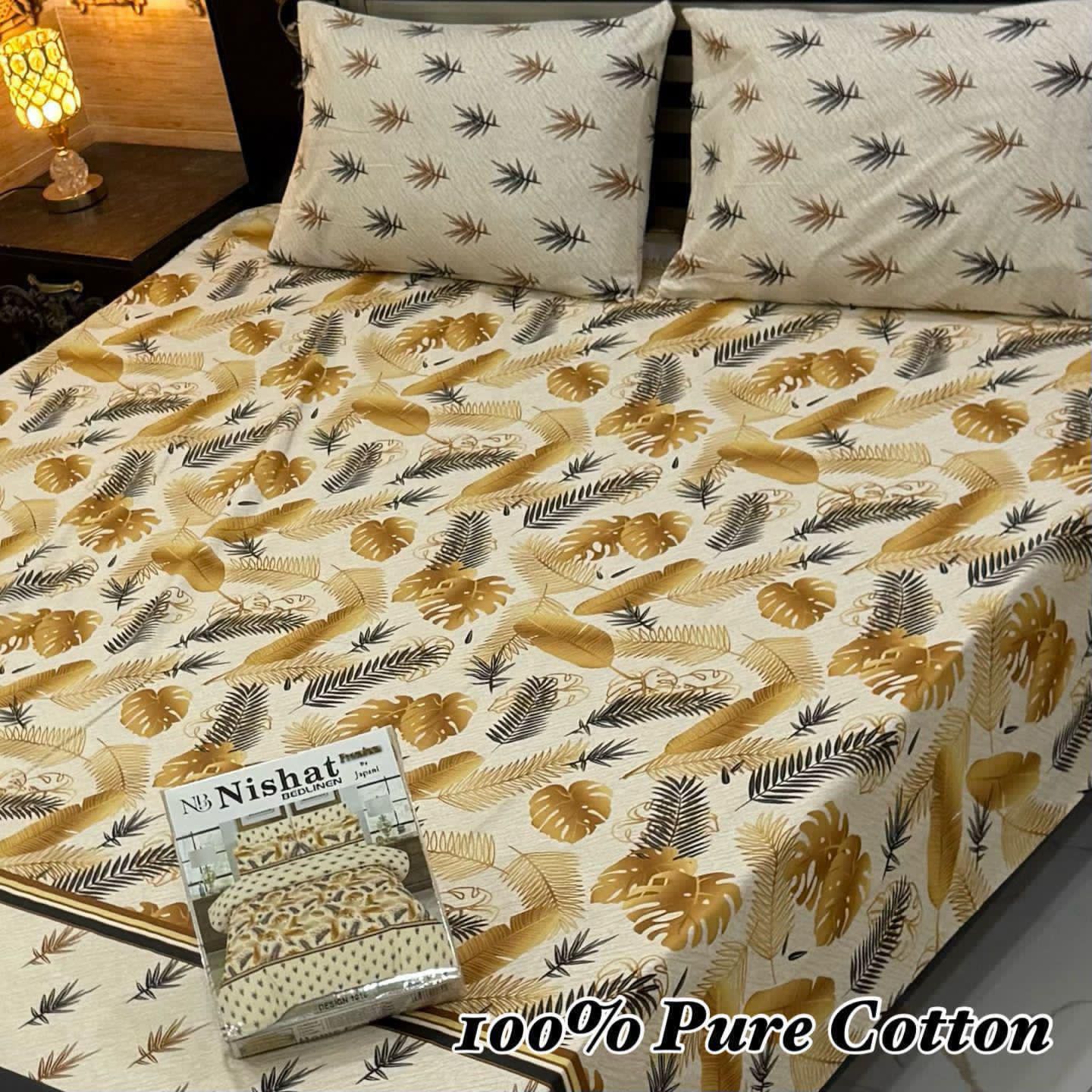 Pure Cotton Bedsheet 3Piece Set D-020