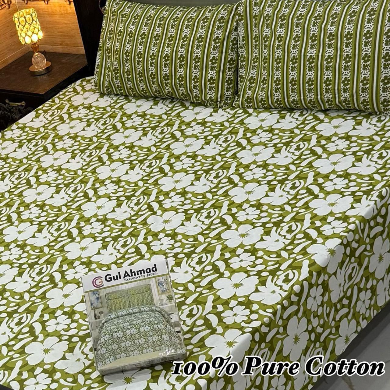 Pure Cotton Bedsheet 3Piece Set D-030