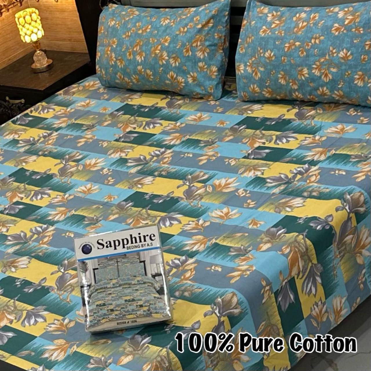 Pure Cotton Bedsheet 3Piece Set D-042