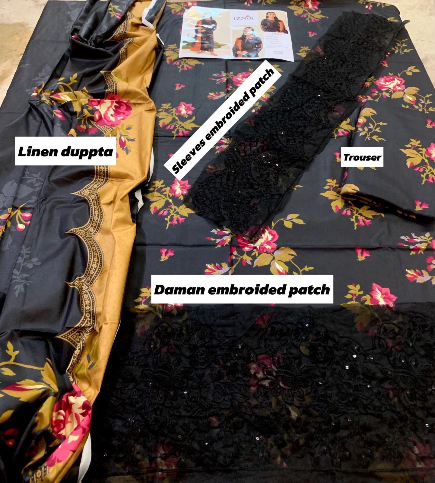 Iznik Linen Unstitched 3Piece D-002
