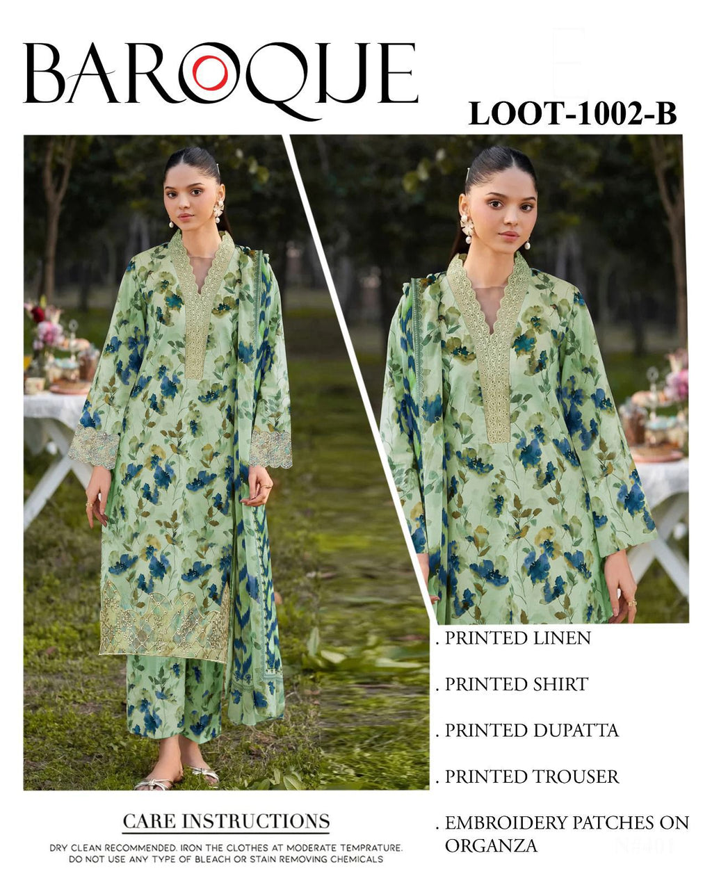 Baroque Linen Unstitched 3Piece D-008