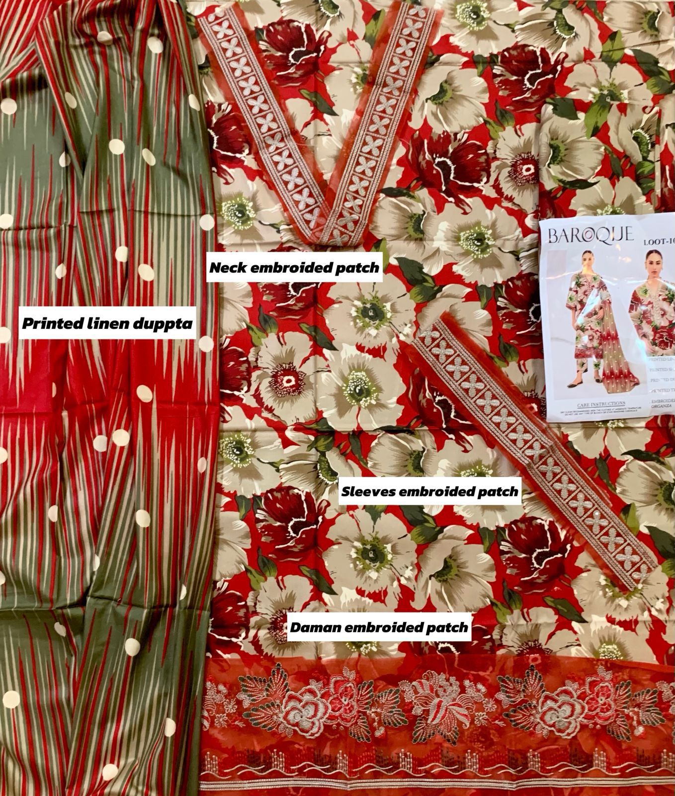 Baroque Linen Unstitched 3Piece D-011