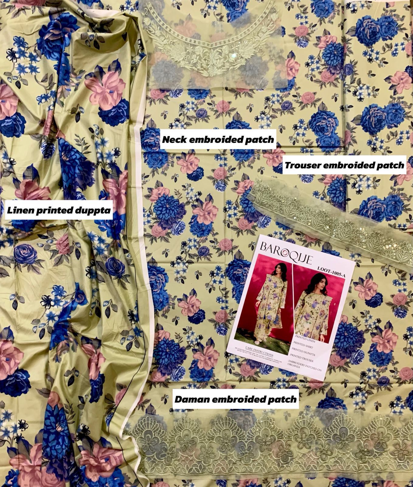 Baroque Linen Unstitched 3Piece D-014