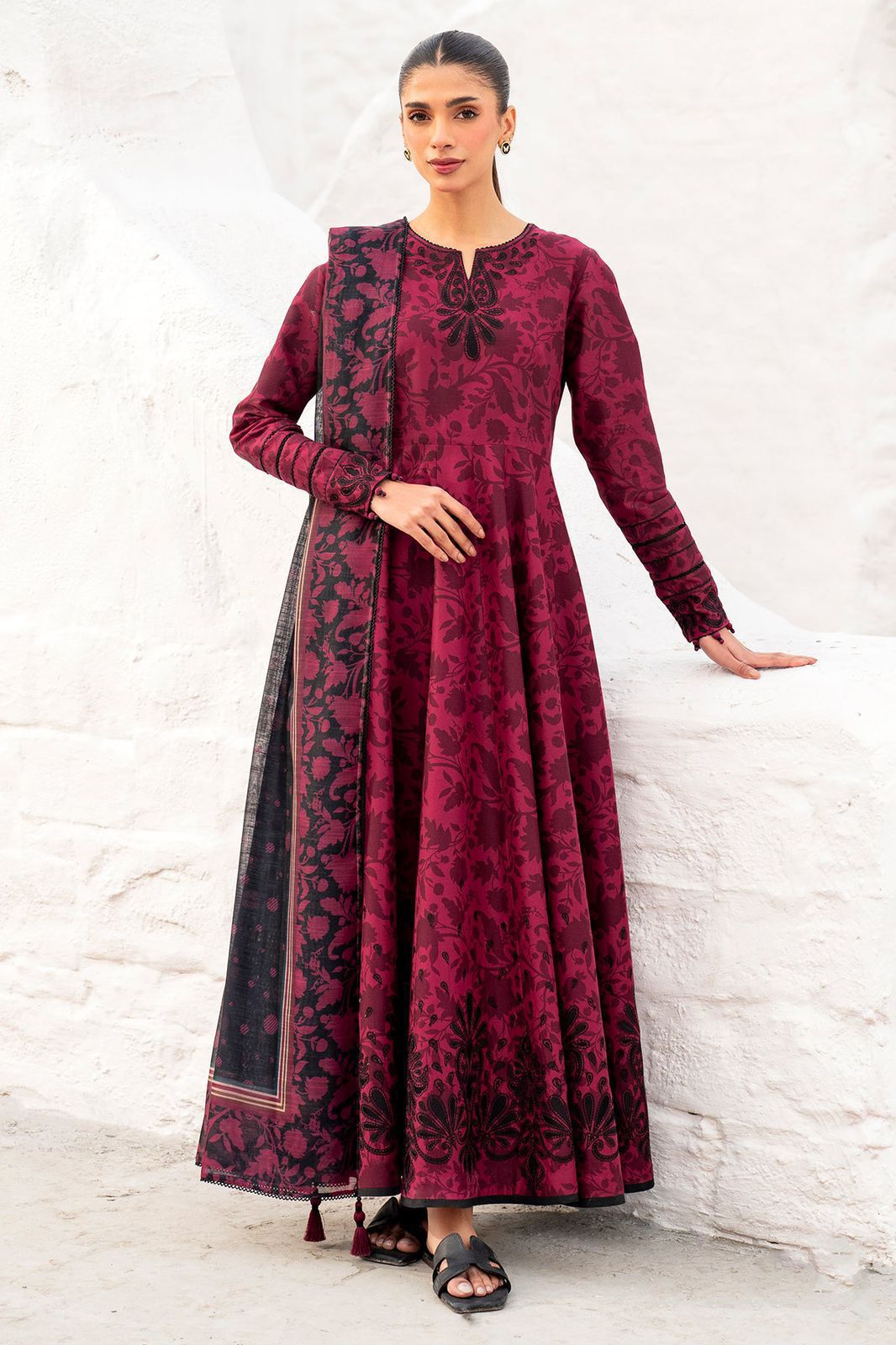 Baroque Linen Unstitched 3Piece D-016