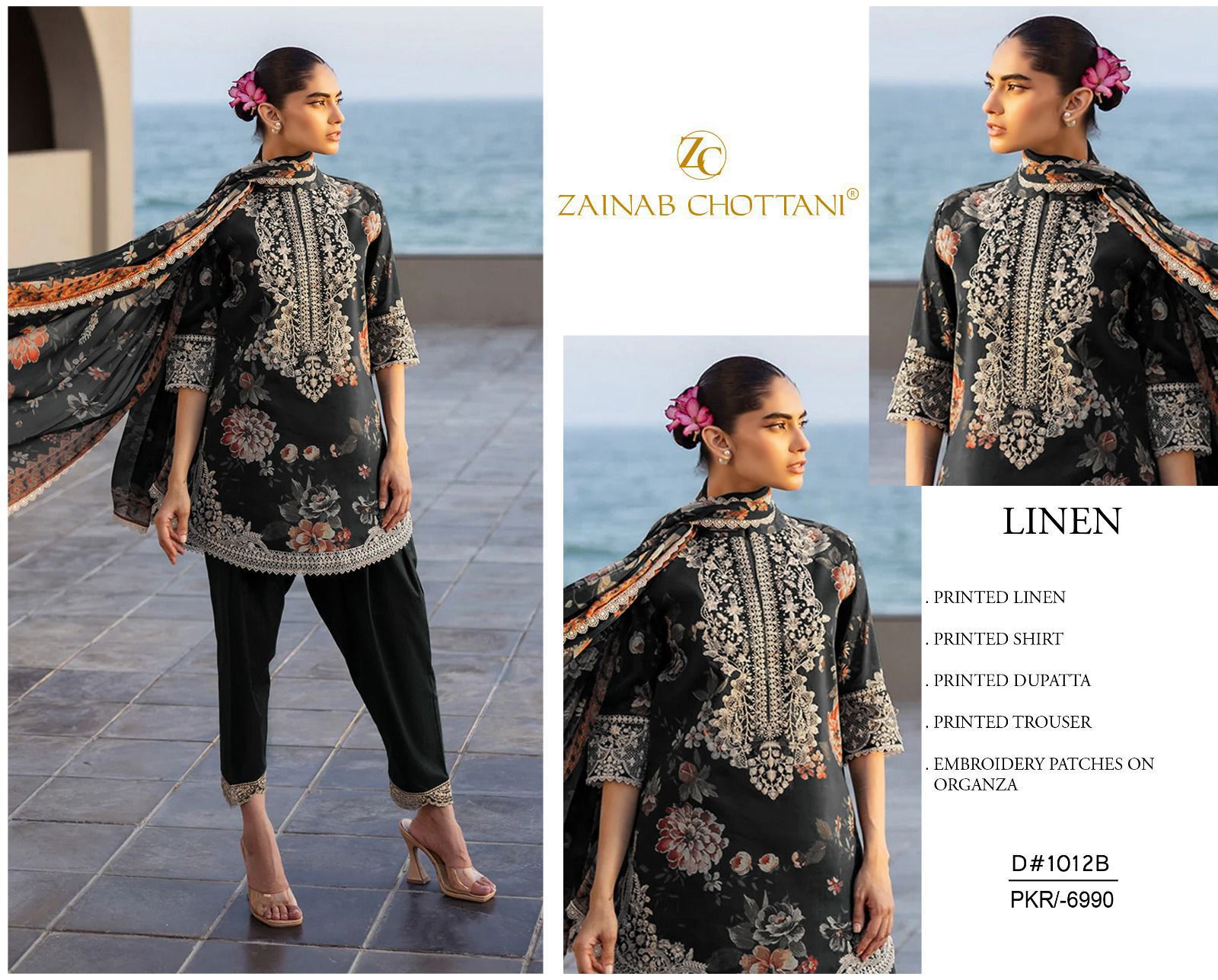 Iznik Linen Unstitched 3Piece D-023