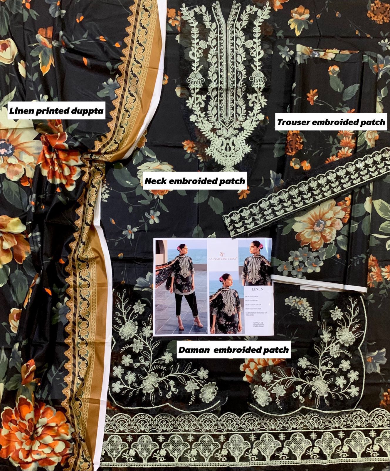 Iznik Linen Unstitched 3Piece D-023