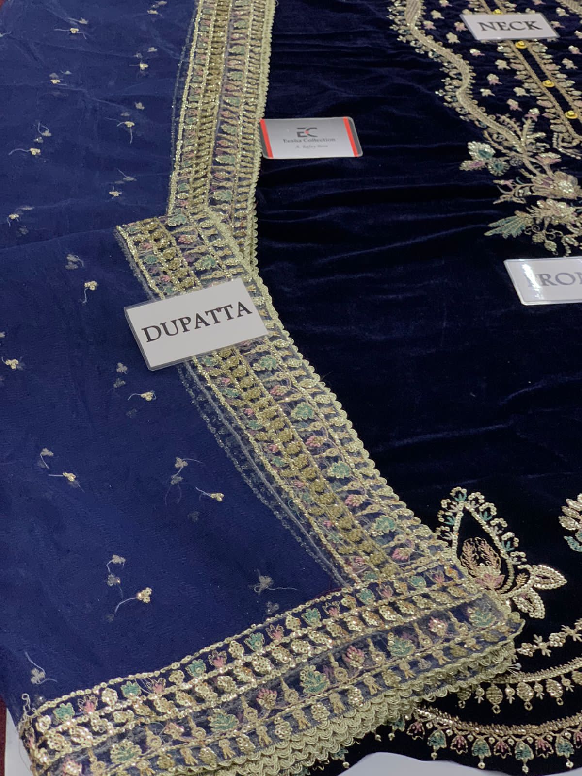 MAYA BY AFROZEH Emb Velvet 3Piece D-001