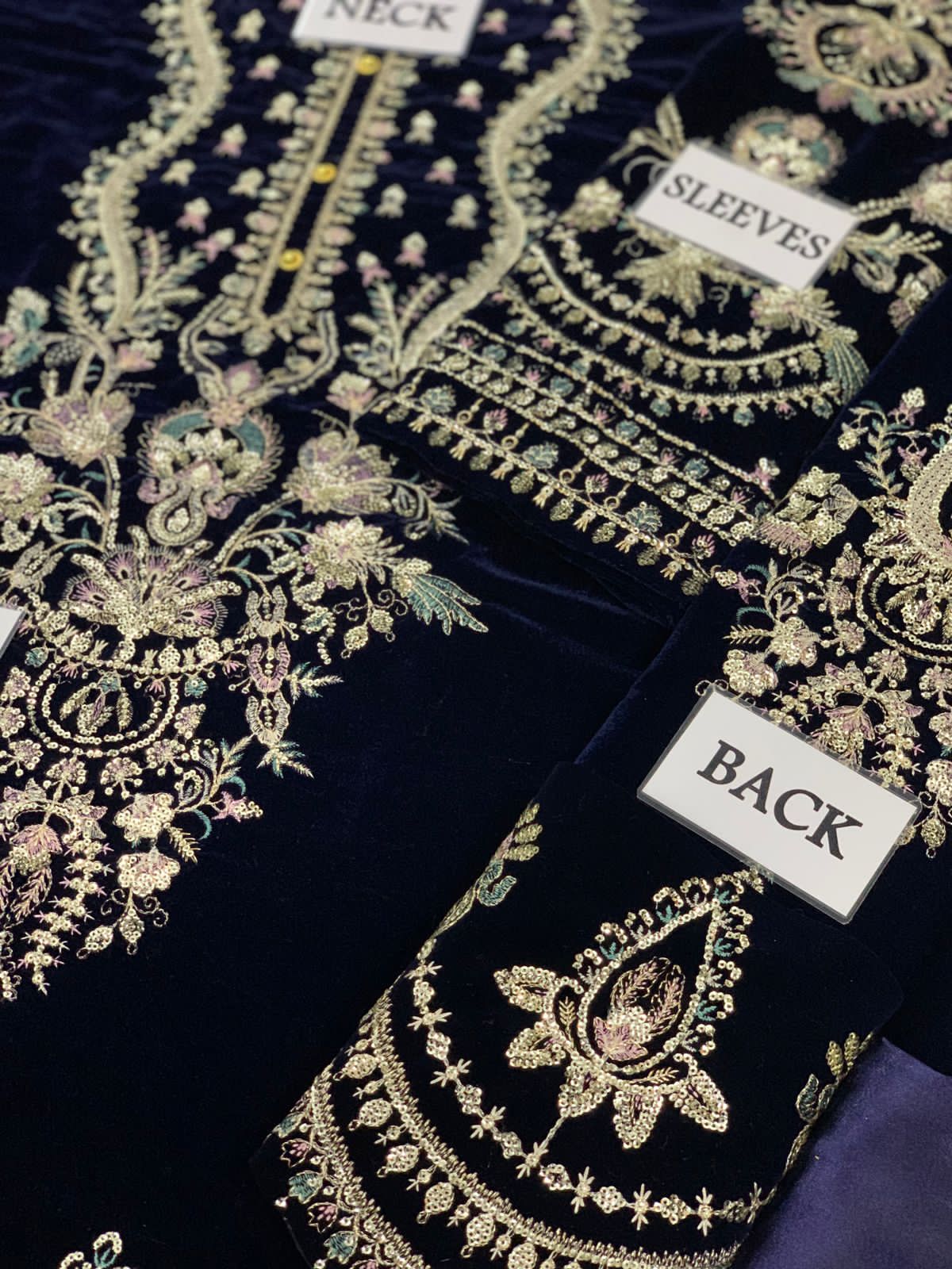 MAYA BY AFROZEH Emb Velvet 3Piece D-001