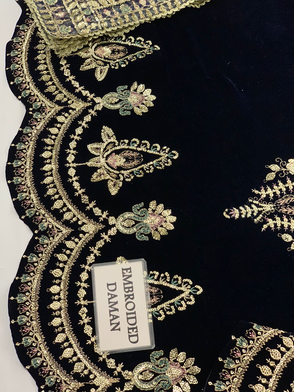MAYA BY AFROZEH Emb Velvet 3Piece D-001