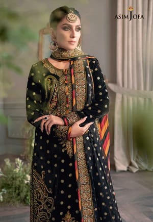 ASIM JOFA Emb Velvet 3Piece D-003