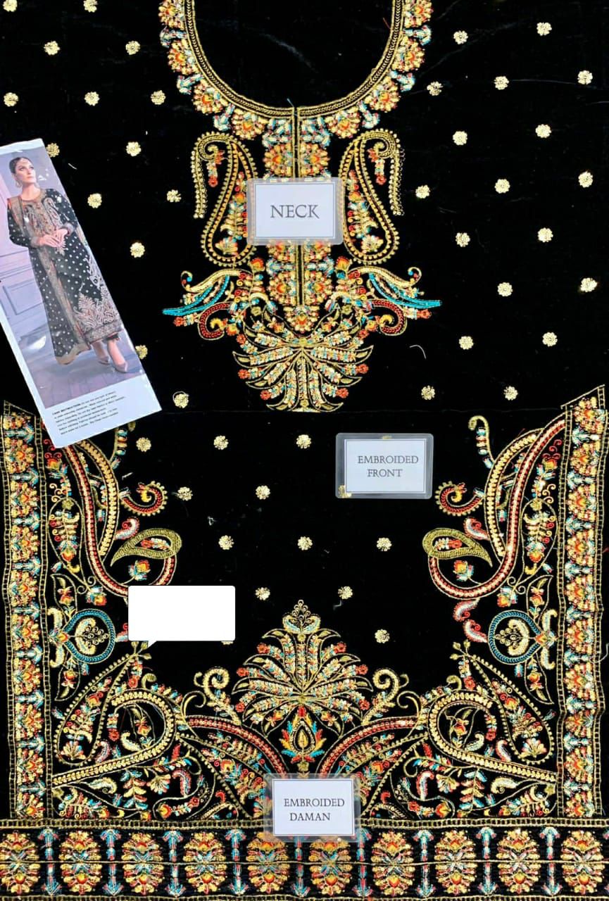 ASIM JOFA Emb Velvet 3Piece D-003