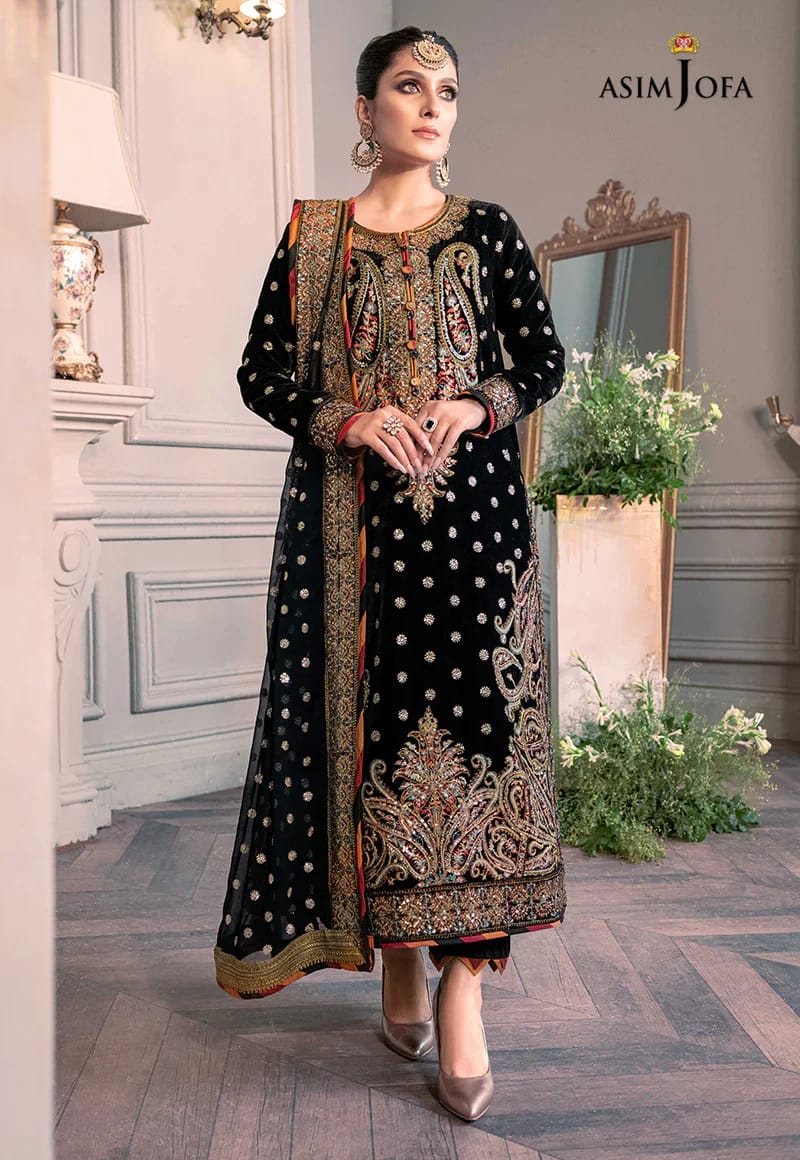 ASIM JOFA Emb Velvet 3Piece D-003