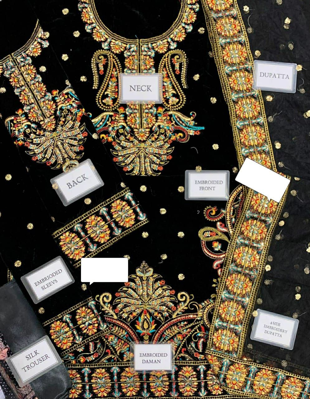 ASIM JOFA Emb Velvet 3Piece D-003