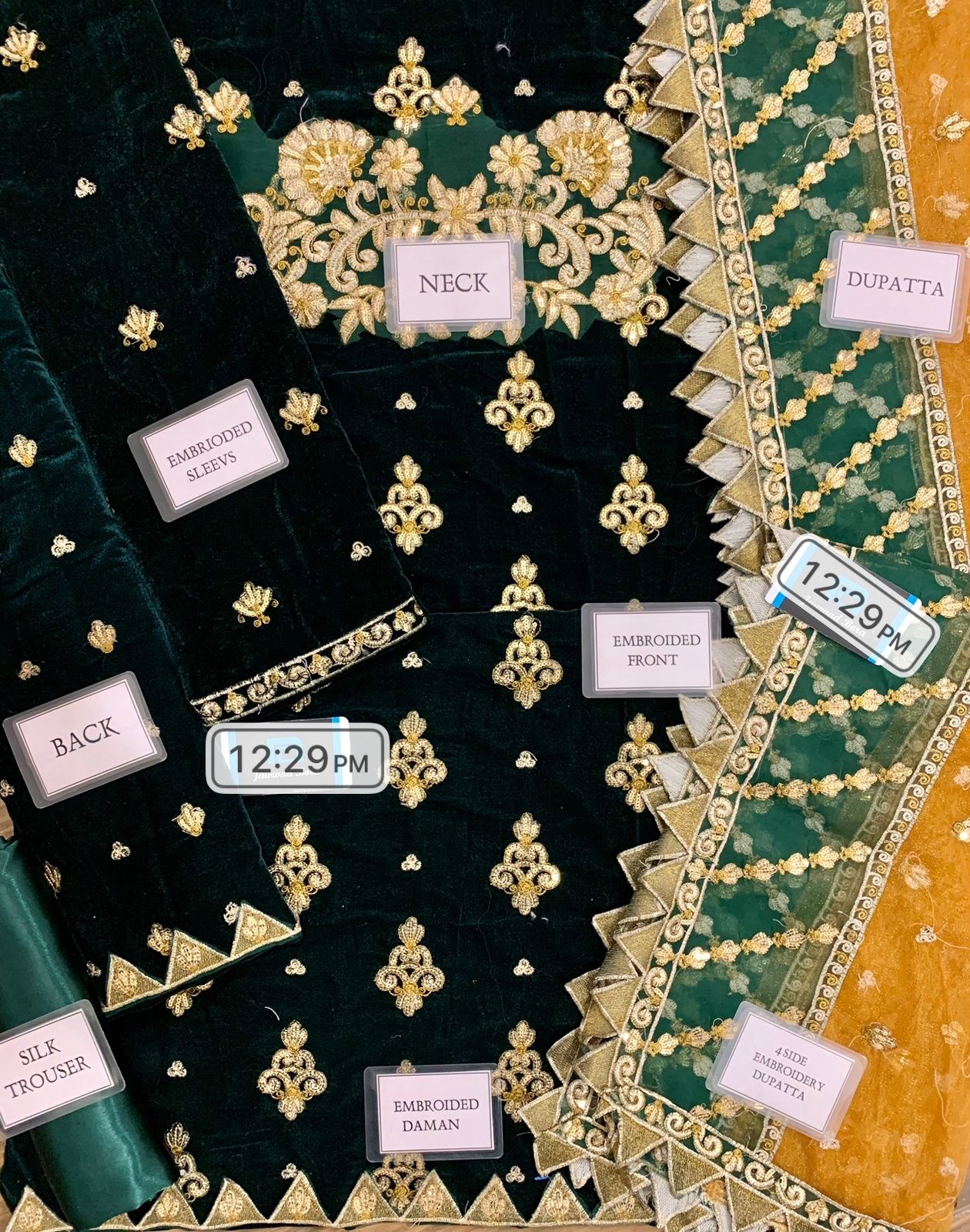 Eman Adeel Emb Velvet 3Piece D-005