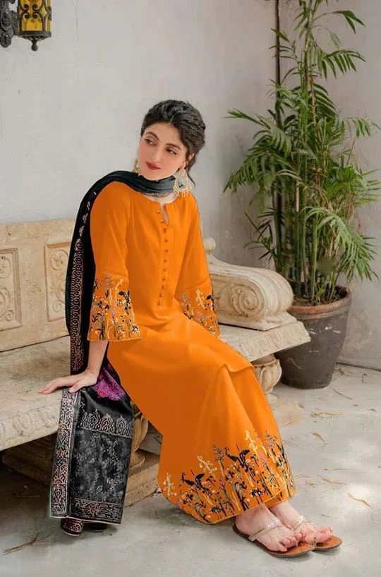 ASLING Dhanak Embroidered Unstitched 3Piece D-002