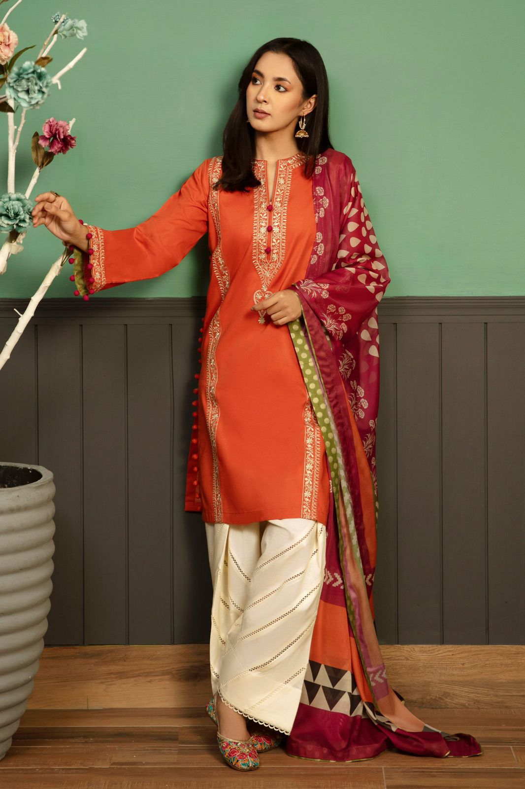 ASLING Dhanak Embroidered Unstitched 3Piece D-007