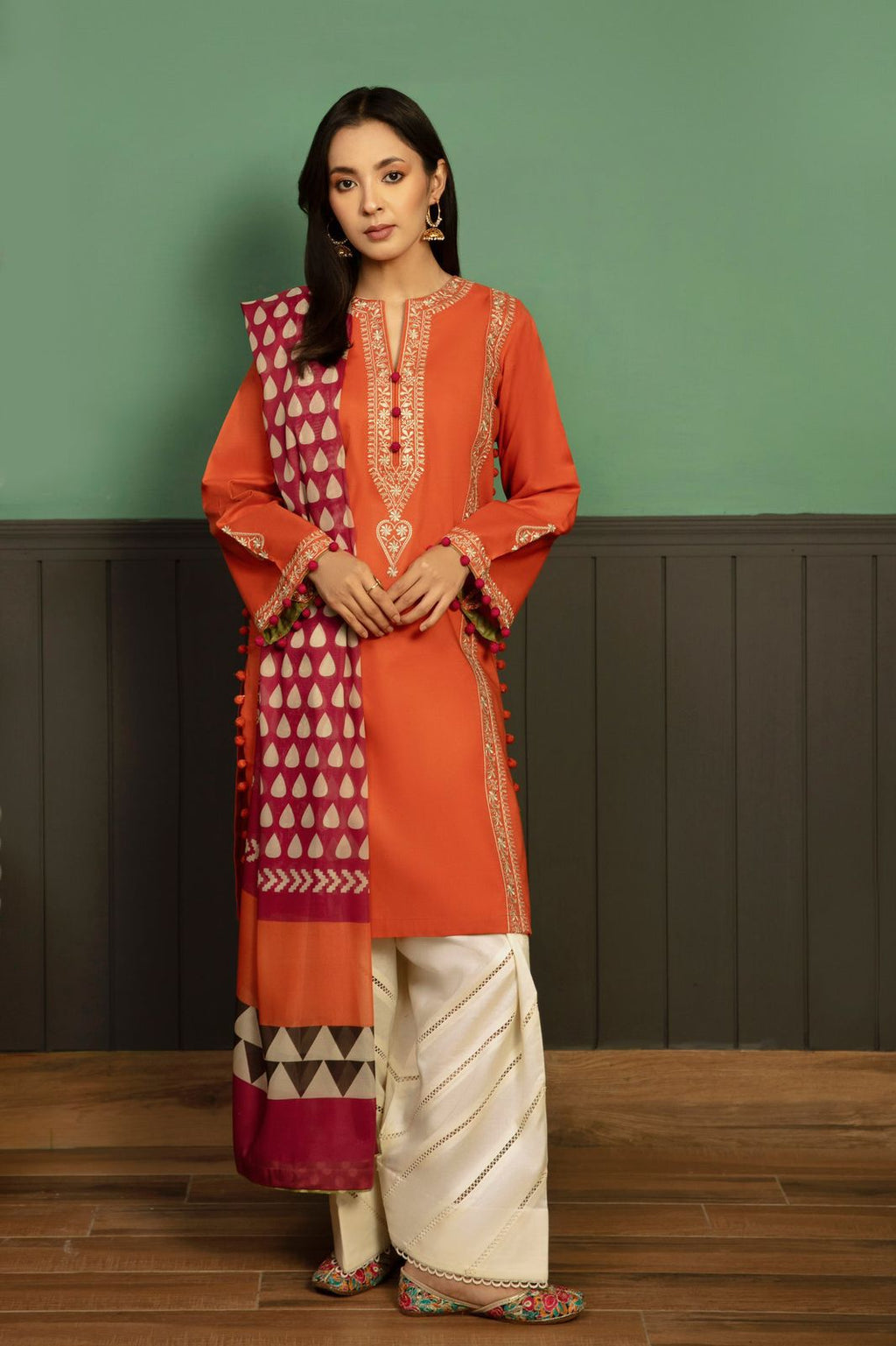 ASLING Dhanak Embroidered Unstitched 3Piece D-007