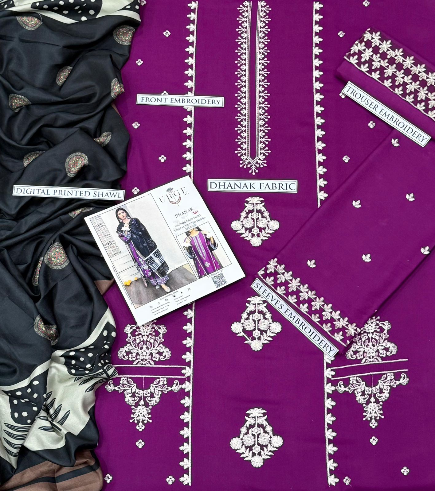 ASLING Dhanak Embroidered Unstitched 3Piece D-009