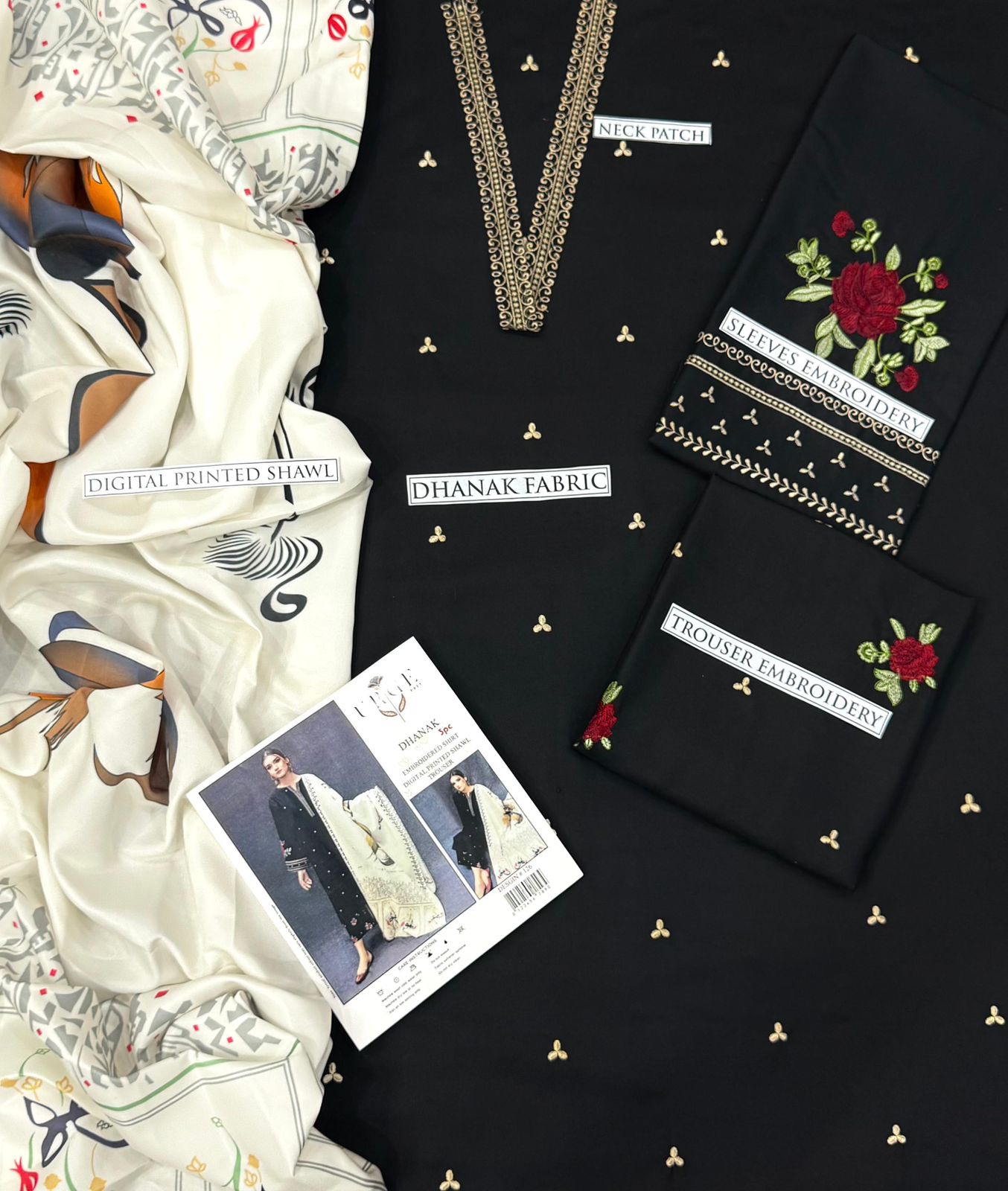 ASLING Dhanak Embroidered Unstitched 3Piece D-014