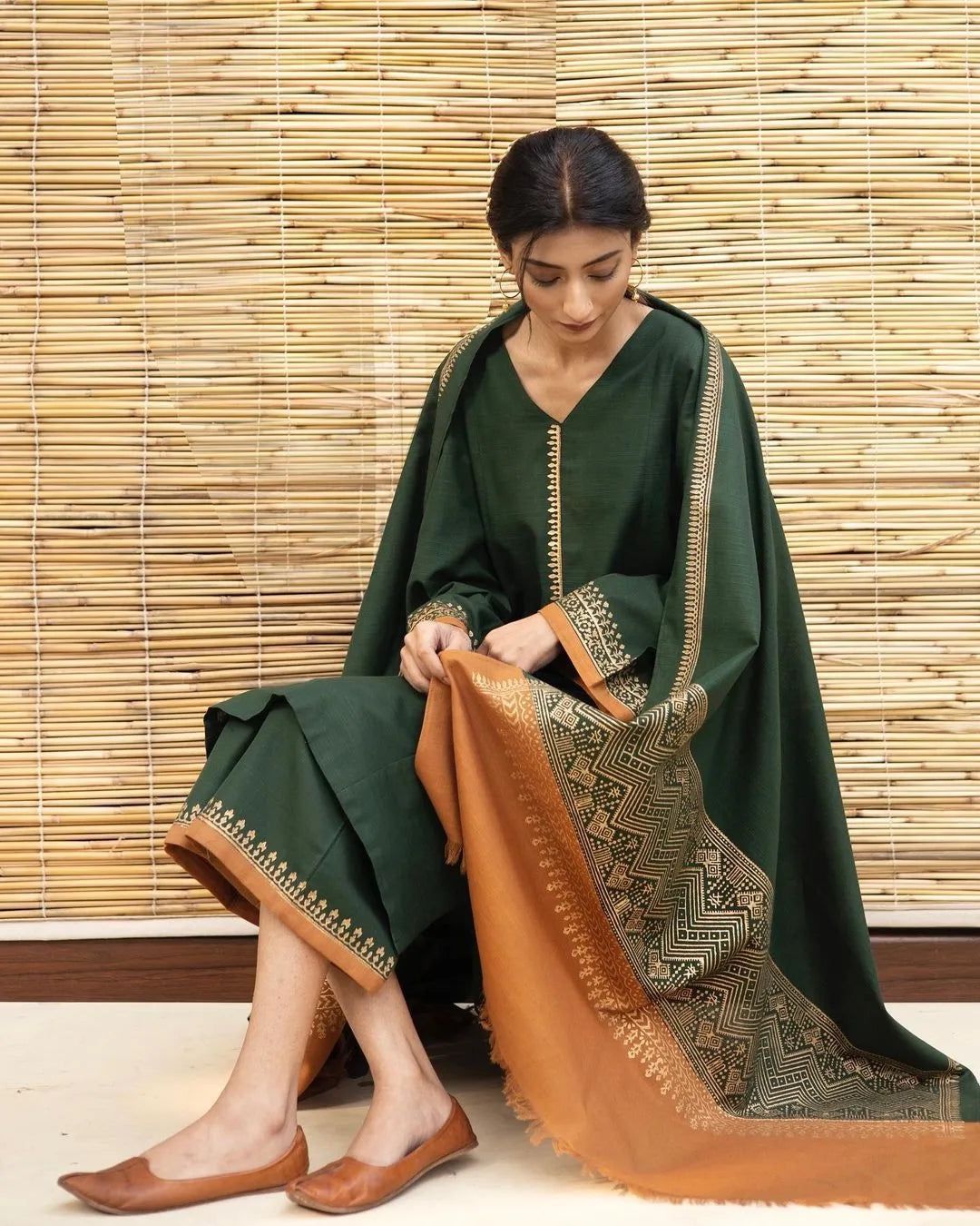 ASLING Dhanak Embroidered Unstitched 3Piece D-016