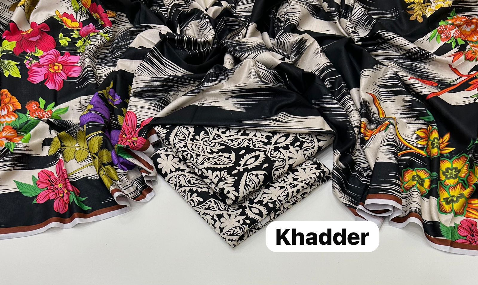 Maria B Printed Unstitched Khaddar 3Piece D-019