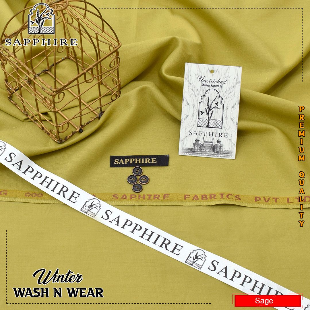 Sapphire Smoth Wash & Wear Plain S15
